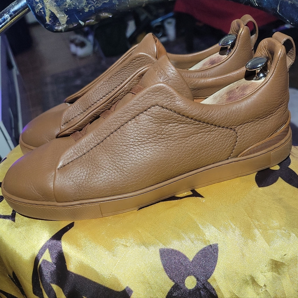 Zegna Triple Stitch Deerskin Sneakers